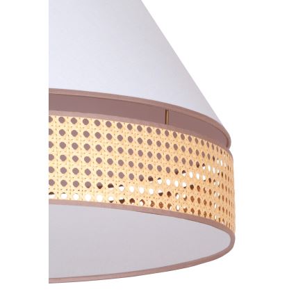 Duolla - Lampadario a sospensione con filo AVIGNON 3xE27/15W/230V bianco/rattan
