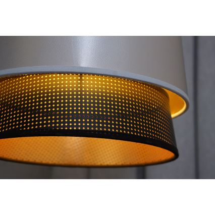 Duolla - Lampadario a sospensione con filo BELL SHINY 1xE27/15W/230V diametro 25 cm argento/nero