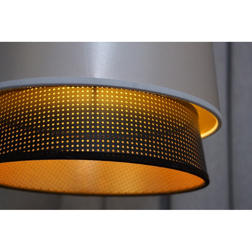 Duolla - Lampadario a sospensione con filo BELL SHINY 1xE27/15W/230V diametro 25 cm argento/nero