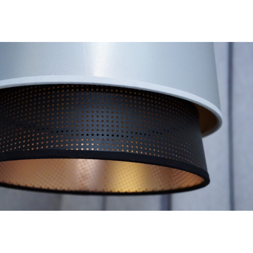 Duolla - Lampadario a sospensione con filo BELL SHINY 1xE27/15W/230V diametro 25 cm argento/nero