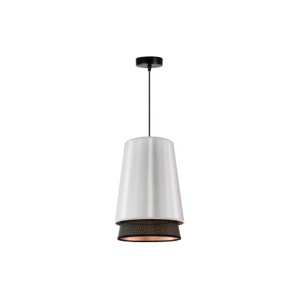 Duolla - Lampadario a sospensione con filo BELL SHINY 1xE27/15W/230V diametro 25 cm argento/nero