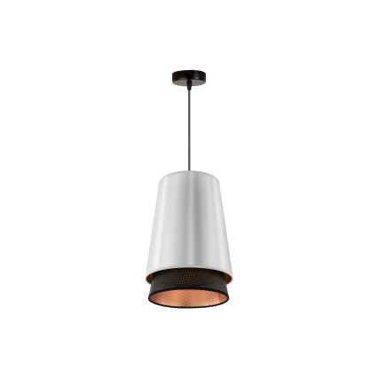 Duolla - Lampadario a sospensione con filo BELL SHINY 1xE27/15W/230V diametro 25 cm argento/nero