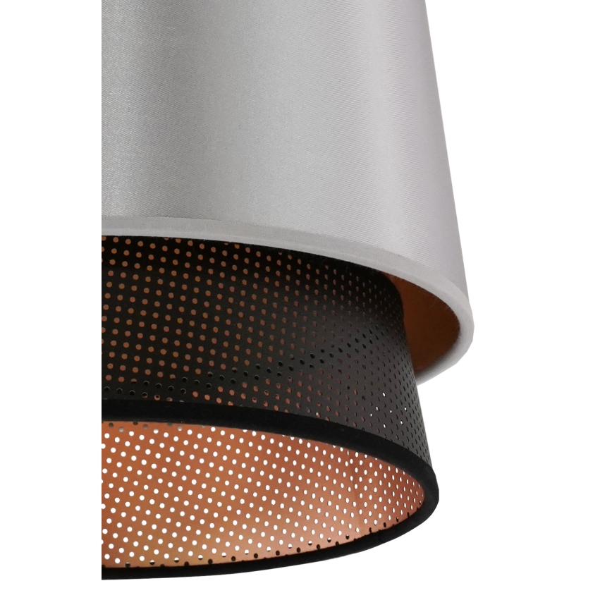 Duolla - Lampadario a sospensione con filo BELL SHINY 1xE27/15W/230V diametro 25 cm argento/nero