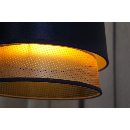 Duolla - Lampadario a sospensione con filo BELL SHINY 1xE27/15W/230V diametro 25 cm blu/rame