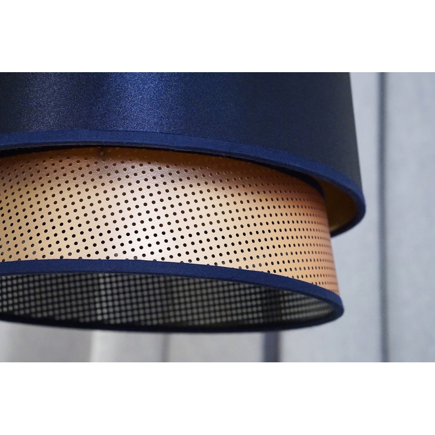 Duolla - Lampadario a sospensione con filo BELL SHINY 1xE27/15W/230V diametro 25 cm blu/rame