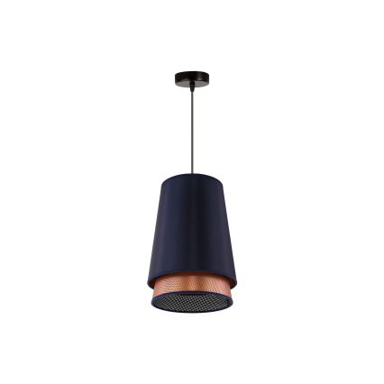 Duolla - Lampadario a sospensione con filo BELL SHINY 1xE27/15W/230V diametro 25 cm blu/rame