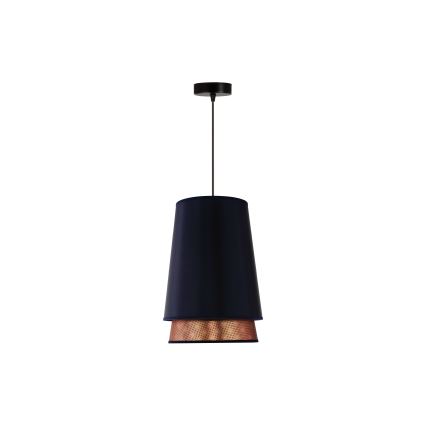 Duolla - Lampadario a sospensione con filo BELL SHINY 1xE27/15W/230V diametro 25 cm blu/rame