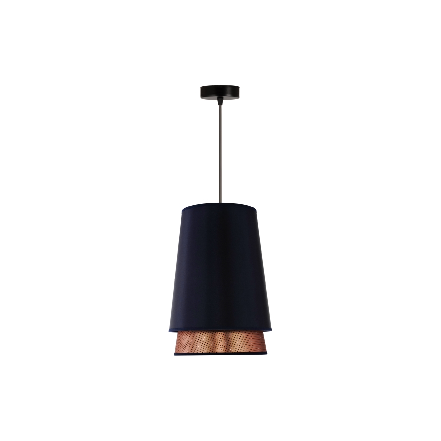 Duolla - Lampadario a sospensione con filo BELL SHINY 1xE27/15W/230V diametro 25 cm blu/rame