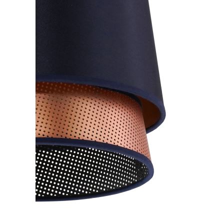 Duolla - Lampadario a sospensione con filo BELL SHINY 1xE27/15W/230V diametro 25 cm blu/rame