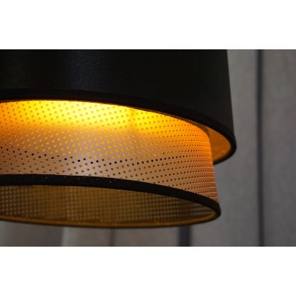 Duolla - Lampadario a sospensione con filo BELL SHINY 1xE27/15W/230V diametro 25 cm nero/rame