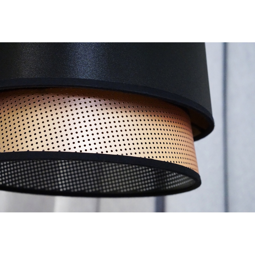 Duolla - Lampadario a sospensione con filo BELL SHINY 1xE27/15W/230V diametro 25 cm nero/rame