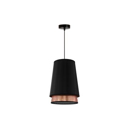 Duolla - Lampadario a sospensione con filo BELL SHINY 1xE27/15W/230V diametro 25 cm nero/rame