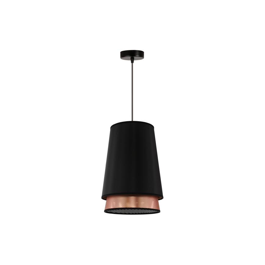 Duolla - Lampadario a sospensione con filo BELL SHINY 1xE27/15W/230V diametro 25 cm nero/rame