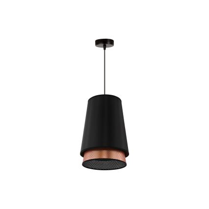 Duolla - Lampadario a sospensione con filo BELL SHINY 1xE27/15W/230V diametro 25 cm nero/rame