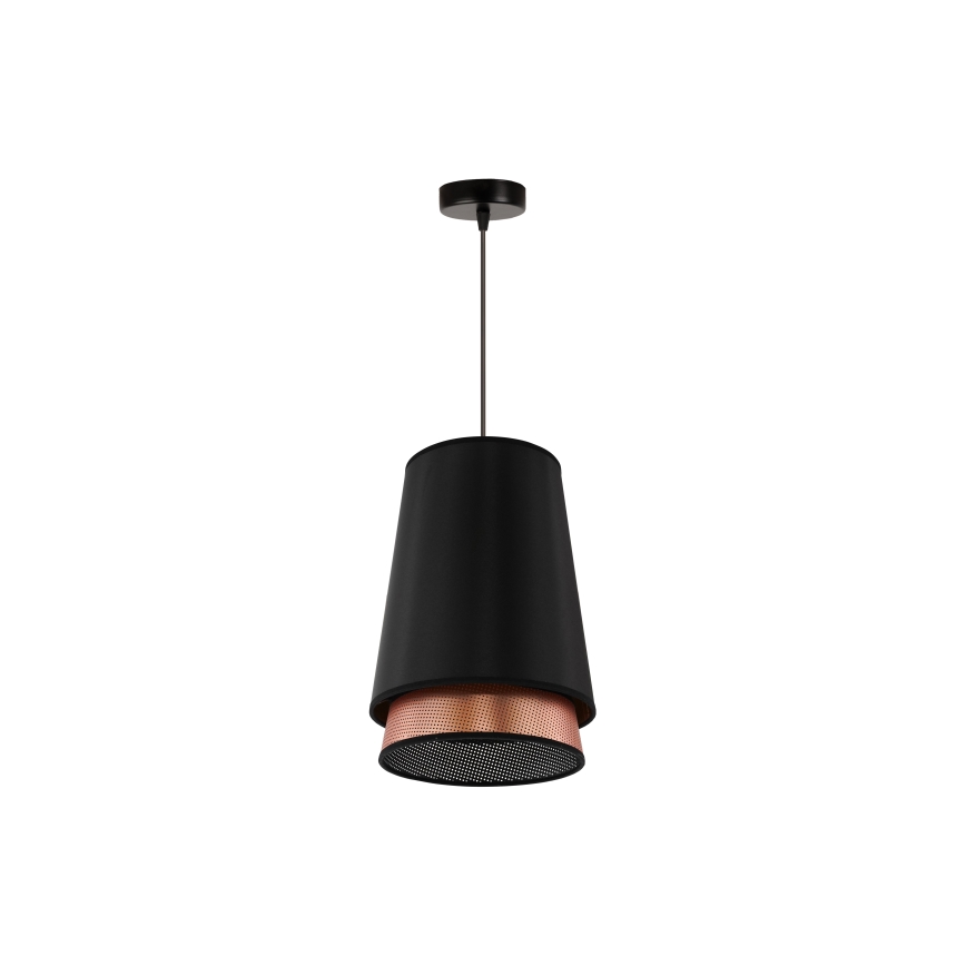 Duolla - Lampadario a sospensione con filo BELL SHINY 1xE27/15W/230V diametro 25 cm nero/rame