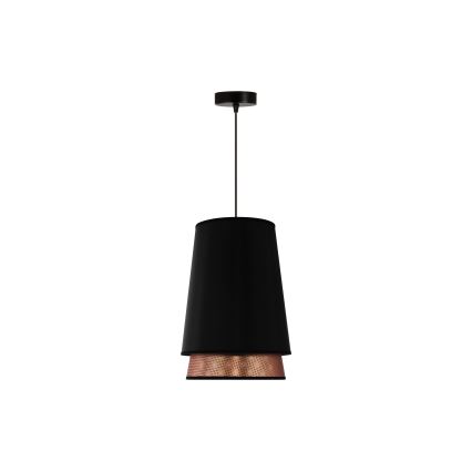 Duolla - Lampadario a sospensione con filo BELL SHINY 1xE27/15W/230V diametro 25 cm nero/rame