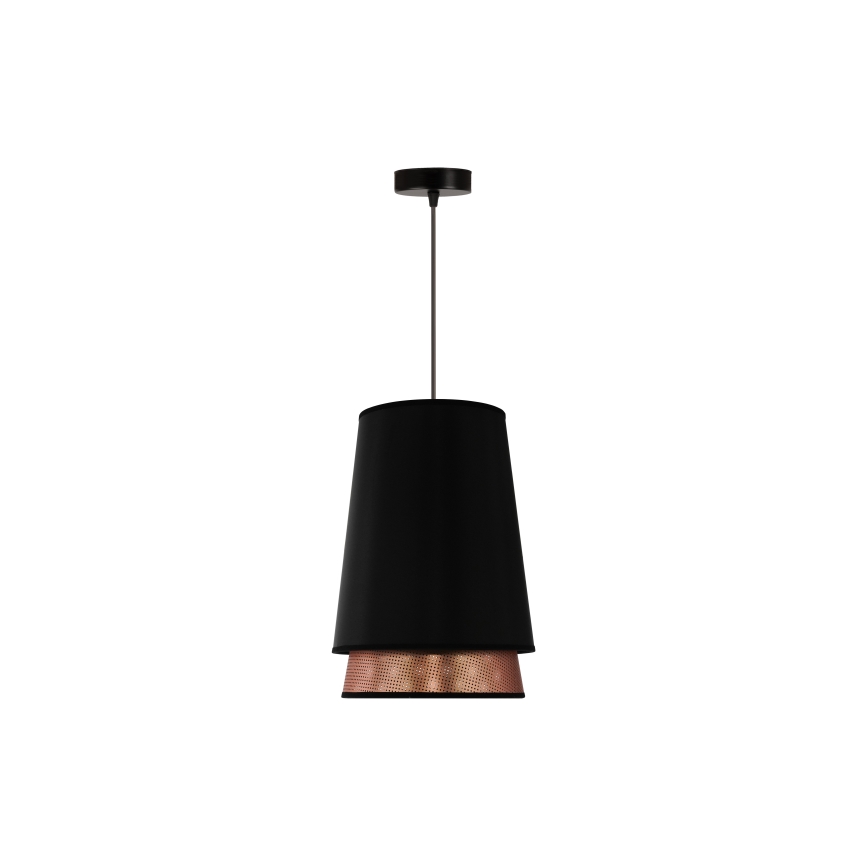 Duolla - Lampadario a sospensione con filo BELL SHINY 1xE27/15W/230V diametro 25 cm nero/rame