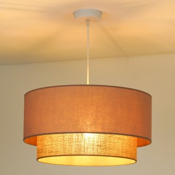 Duolla - Lampadario a sospensione con filo BOHO 1xE27/15W/230V diametro 45 cm beige/marrone