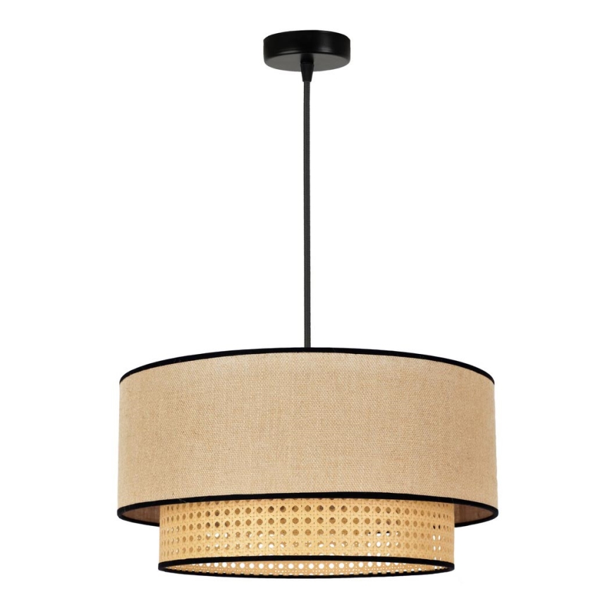 Duolla - Lampadario a sospensione con filo BOHO 1xE27/15W/230V diametro 45 cm beige/rattan