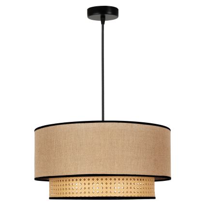 Duolla - Lampadario a sospensione con filo BOHO 1xE27/15W/230V diametro 45 cm beige/rattan