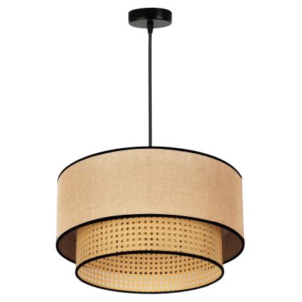 Duolla - Lampadario a sospensione con filo BOHO 1xE27/15W/230V diametro 45 cm beige/rattan