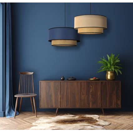 Duolla - Lampadario a sospensione con filo BOHO 1xE27/15W/230V diametro 45 cm beige/rattan