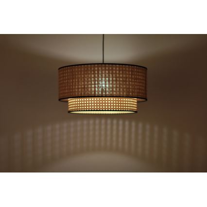 Duolla - Lampadario a sospensione con filo BOHO 1xE27/15W/230V diametro 45 cm beige/rattan