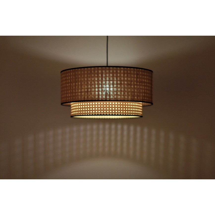 Duolla - Lampadario a sospensione con filo BOHO 1xE27/15W/230V diametro 45 cm beige/rattan
