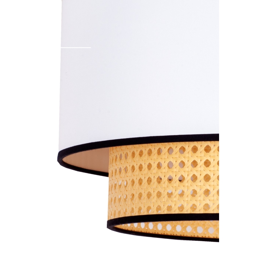 Duolla - Lampadario a sospensione con filo BOHO 1xE27/15W/230V diametro 45 cm bianco/rattan