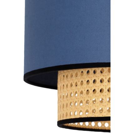 Duolla - Lampadario a sospensione con filo BOHO 1xE27/15W/230V diametro 45 cm blu/rattan