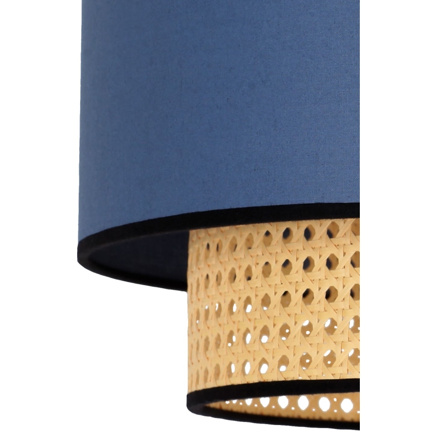 Duolla - Lampadario a sospensione con filo BOHO 1xE27/15W/230V diametro 45 cm blu/rattan
