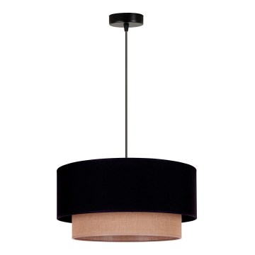 Duolla - Lampadario a sospensione con filo BOHO 1xE27/15W/230V diametro 45 cm nero/marrone
