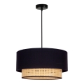 Duolla - Lampadario a sospensione con filo BOHO 1xE27/15W/230V diametro 45 cm nero/rattan