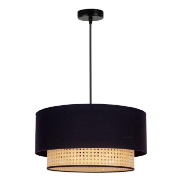 Duolla - Lampadario a sospensione con filo BOHO 1xE27/15W/230V diametro 45 cm nero/rattan