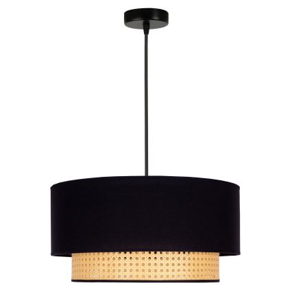 Duolla - Lampadario a sospensione con filo BOHO 1xE27/15W/230V diametro 45 cm nero/rattan