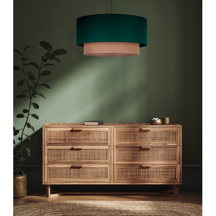 Duolla - Lampadario a sospensione con filo BOHO 1xE27/15W/230V diametro 45 cm verde/marrone