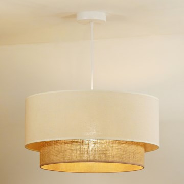 Duolla - Lampadario a sospensione con filo BOHO 1xE27/15W/230V diametro 60 cm beige/marrone
