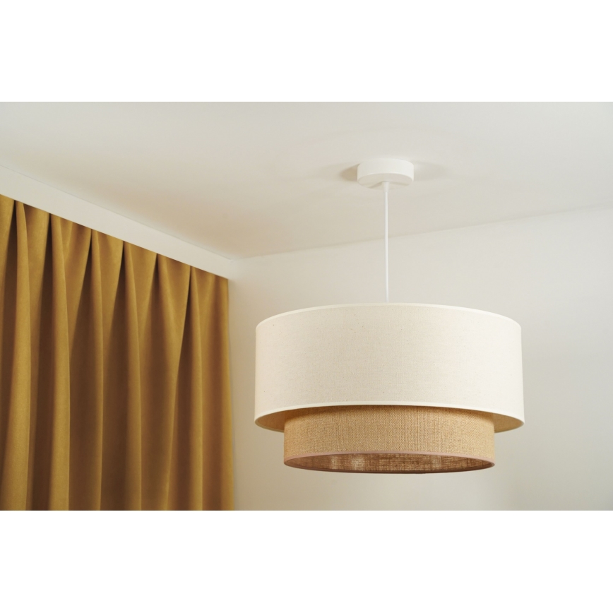 Duolla - Lampadario a sospensione con filo BOHO 1xE27/15W/230V diametro 60 cm beige/marrone