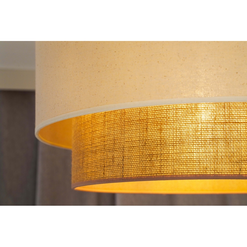 Duolla - Lampadario a sospensione con filo BOHO 1xE27/15W/230V diametro 60 cm beige/marrone