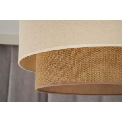 Duolla - Lampadario a sospensione con filo BOHO 1xE27/15W/230V diametro 60 cm beige/marrone