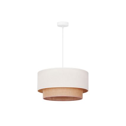 Duolla - Lampadario a sospensione con filo BOHO 1xE27/15W/230V diametro 60 cm beige/marrone