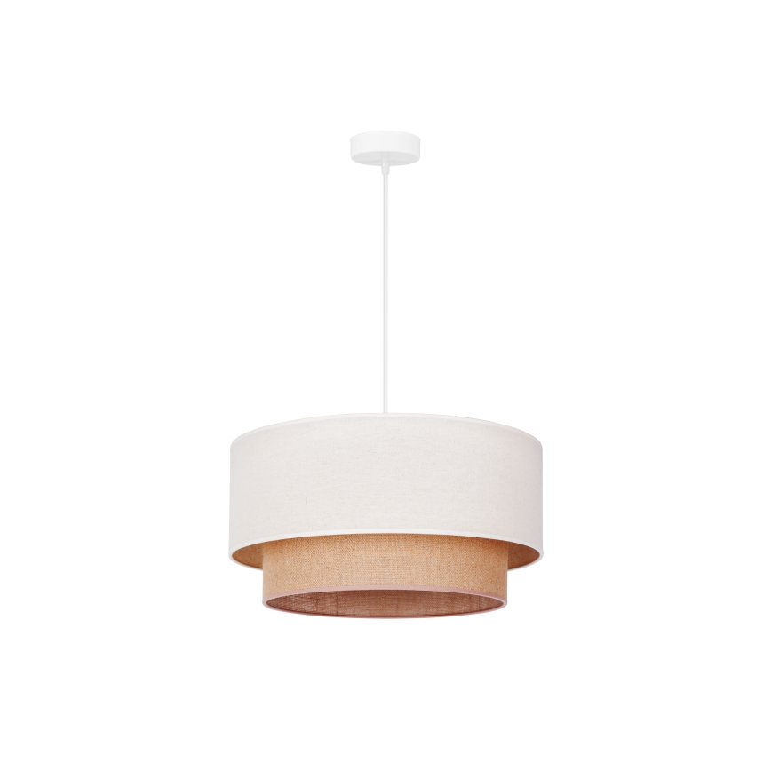 Duolla - Lampadario a sospensione con filo BOHO 1xE27/15W/230V diametro 60 cm beige/marrone