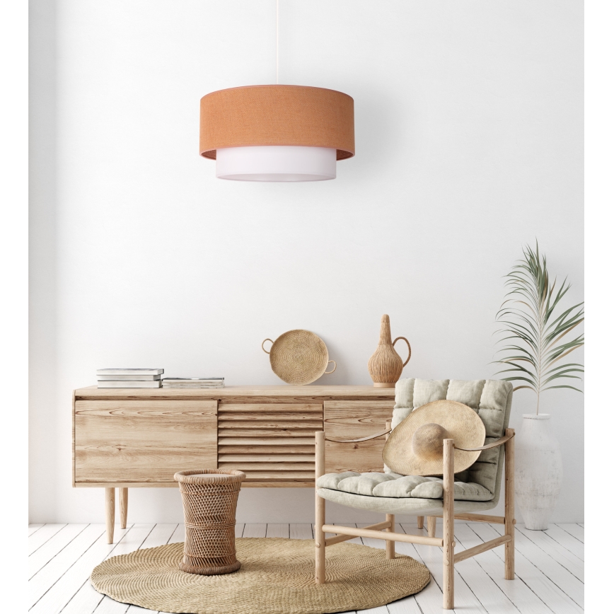 Duolla - Lampadario a sospensione con filo BOHO 1xE27/40W/230V diametro 45 cm beige/bianco