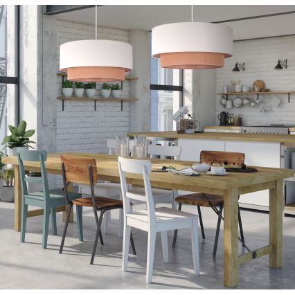 Duolla - Lampadario a sospensione con filo BOHO 2xE27/15W/230V beige/marrone