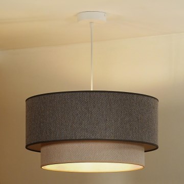 Duolla - Lampadario a sospensione con filo BOHO ECO RECYCLING 1xE27/15W/230V diametro 45 cm marrone/color crema