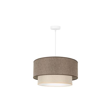 Duolla - Lampadario a sospensione con filo BOHO ECO RECYCLING 1xE27/15W/230V diametro 45 cm marrone/color crema