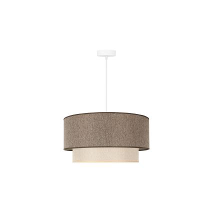 Duolla - Lampadario a sospensione con filo BOHO ECO RECYCLING 1xE27/15W/230V diametro 45 cm marrone/color crema