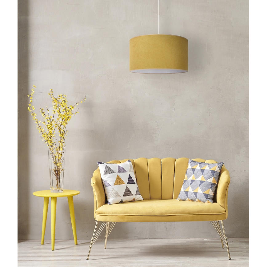 Duolla - Lampadario a sospensione con filo BRISTOL 1xE27/15W/230V diametro 45 cm giallo/bianco
