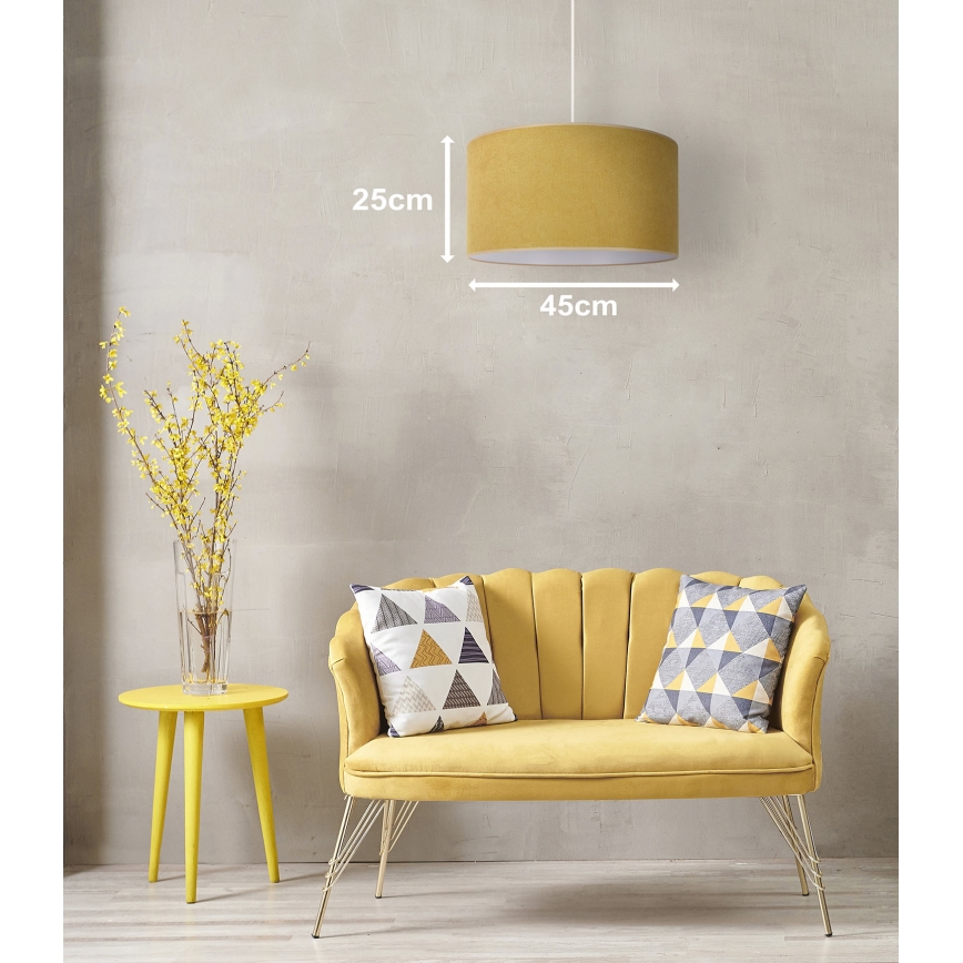 Duolla - Lampadario a sospensione con filo BRISTOL 1xE27/15W/230V diametro 45 cm giallo/bianco