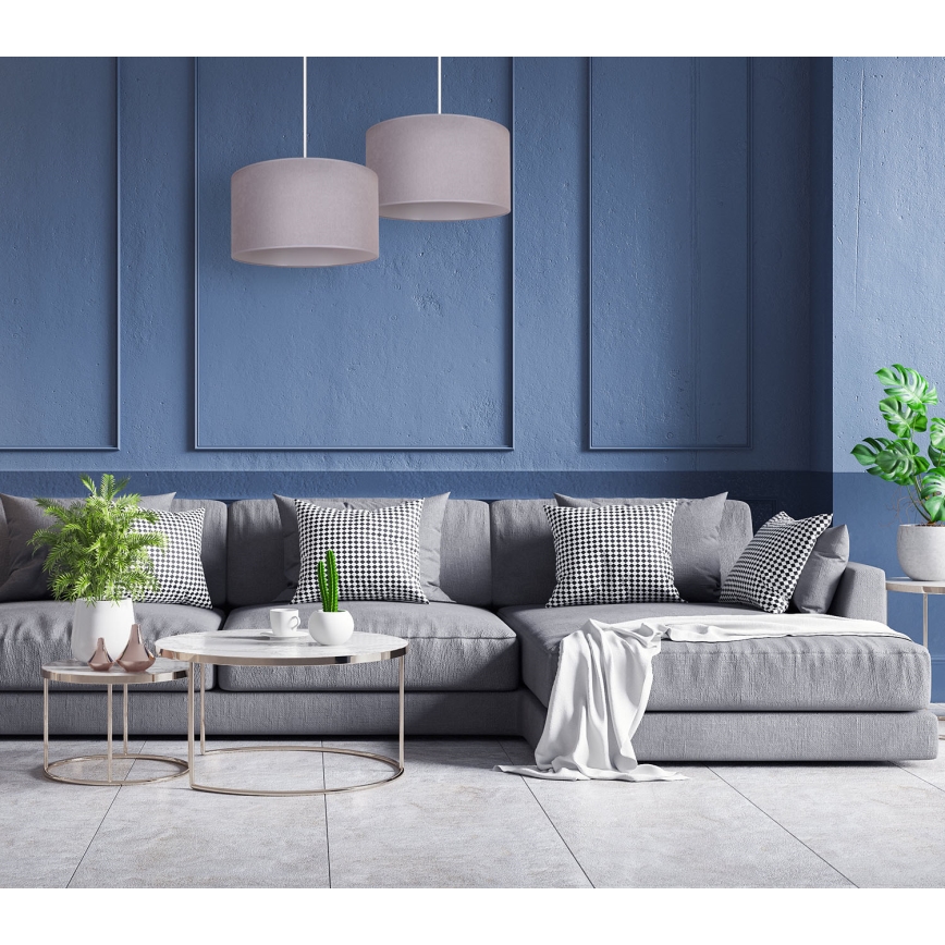 Duolla - Lampadario a sospensione con filo BRISTOL 1xE27/40W/230V diametro 45 cm grigio